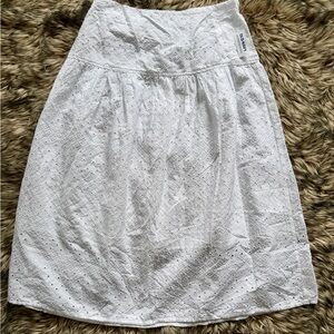 Old Navy White A-Line Eyelet Skirt